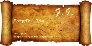 Forgó Ida névjegykártya
